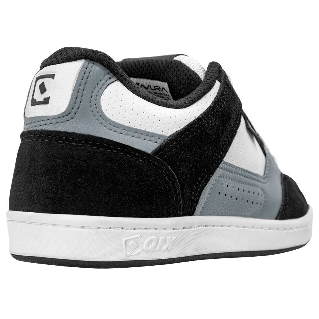 Tênis Qix Skate Retrô AM Preto Cinza Branco Preto 8