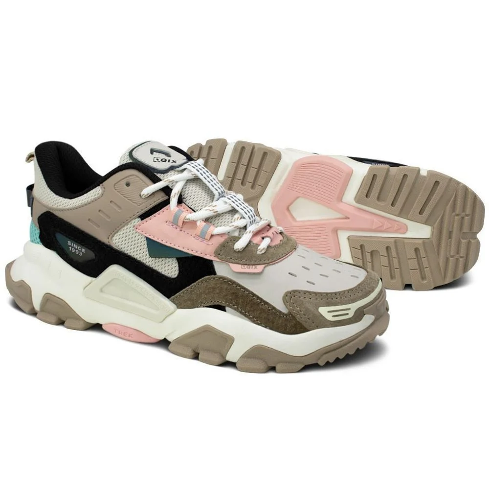 Tênis Qix Trek Bege Rose Marrom 2