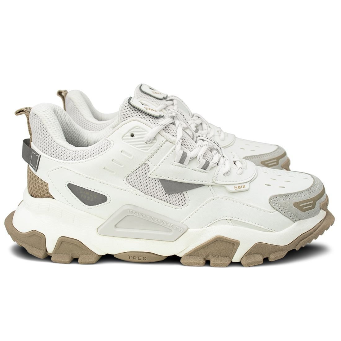 Tênis Qix Trek Unissex Sintético | Branco Rato Branco 3