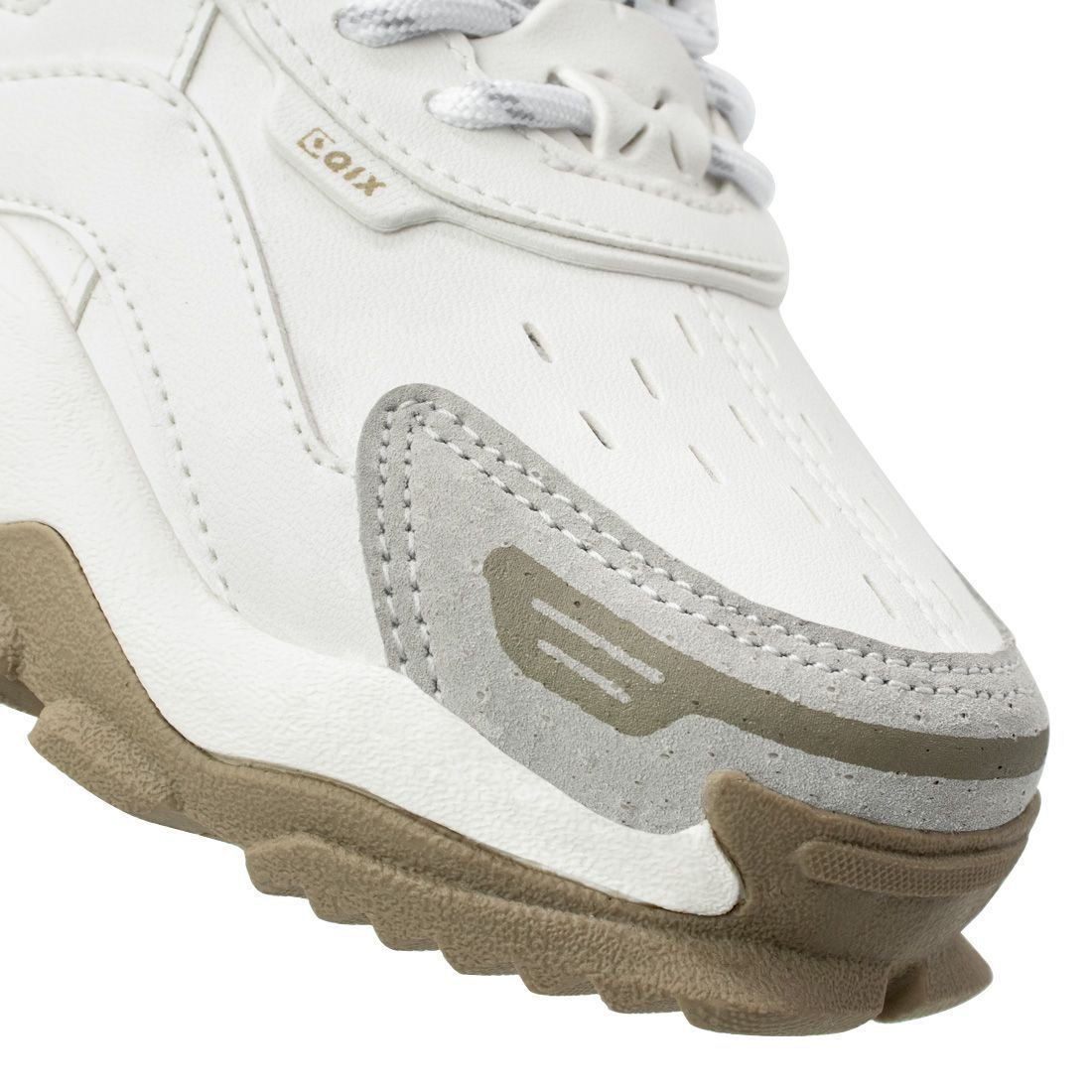 Tênis Qix Trek Unissex Sintético | Branco Rato Branco 7