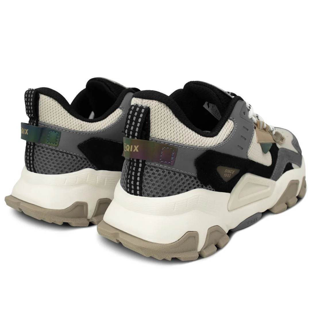 Tênis Qix Trek Unissex Sintético | Bege Grafite Bege 4