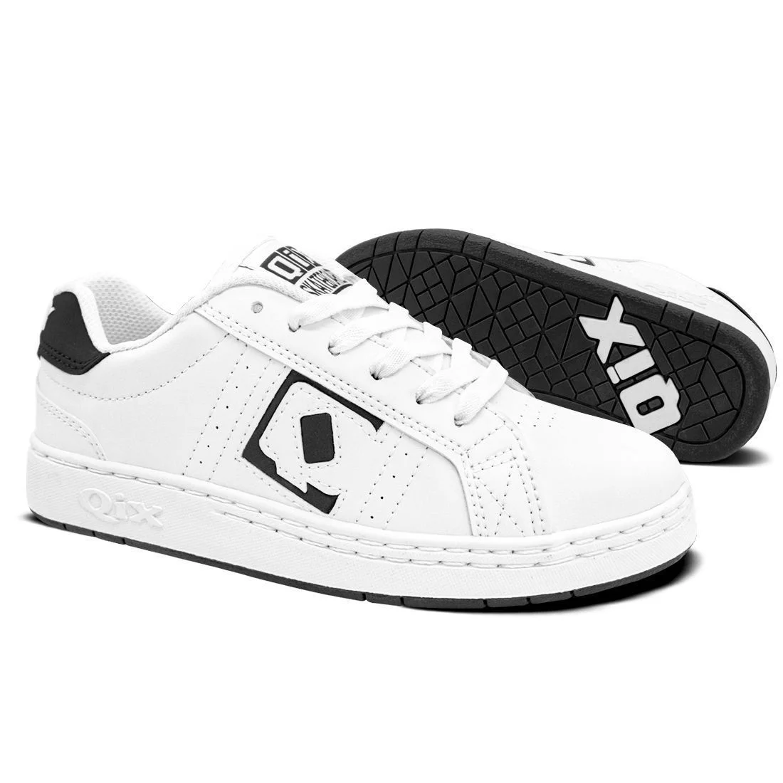 Tênis Qix Combat Retrô Branco Preto Branco 2