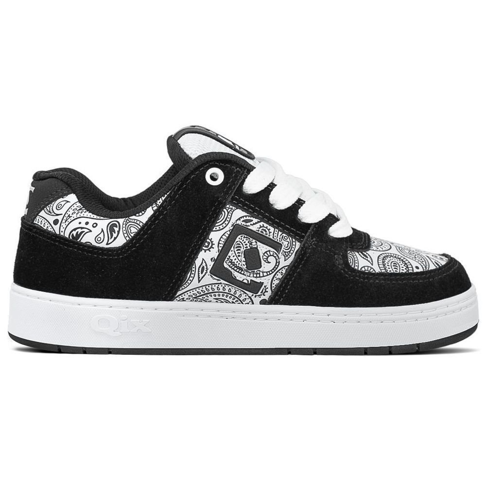Tênis Qix 90s OG Unissex Camurça | Branco Preto Branco 1