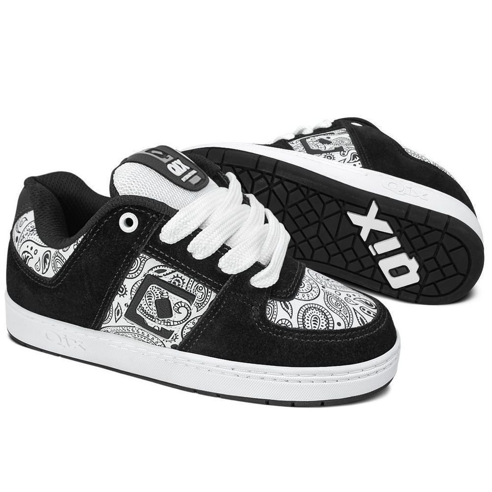 Tênis Qix 90s OG Unissex Camurça | Branco Preto Branco 2