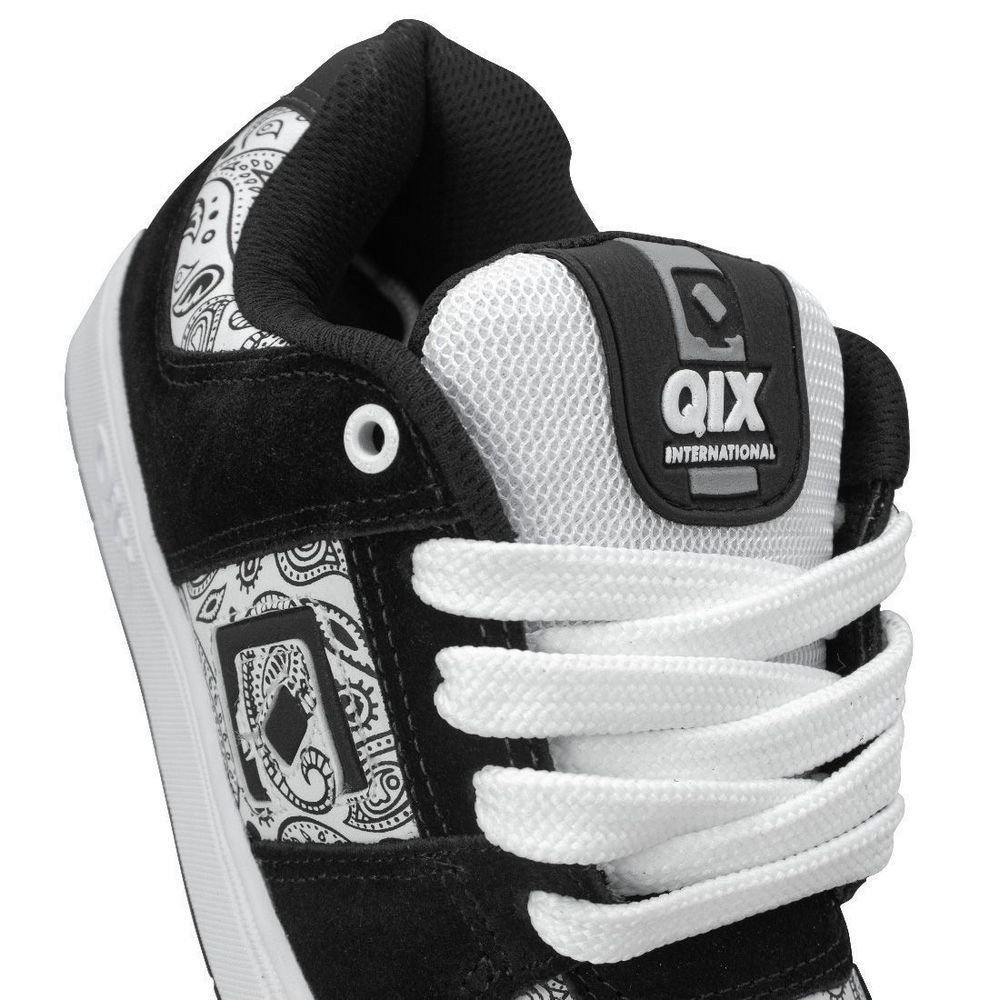 Tênis Qix 90s OG Unissex Camurça | Branco Preto Branco 8