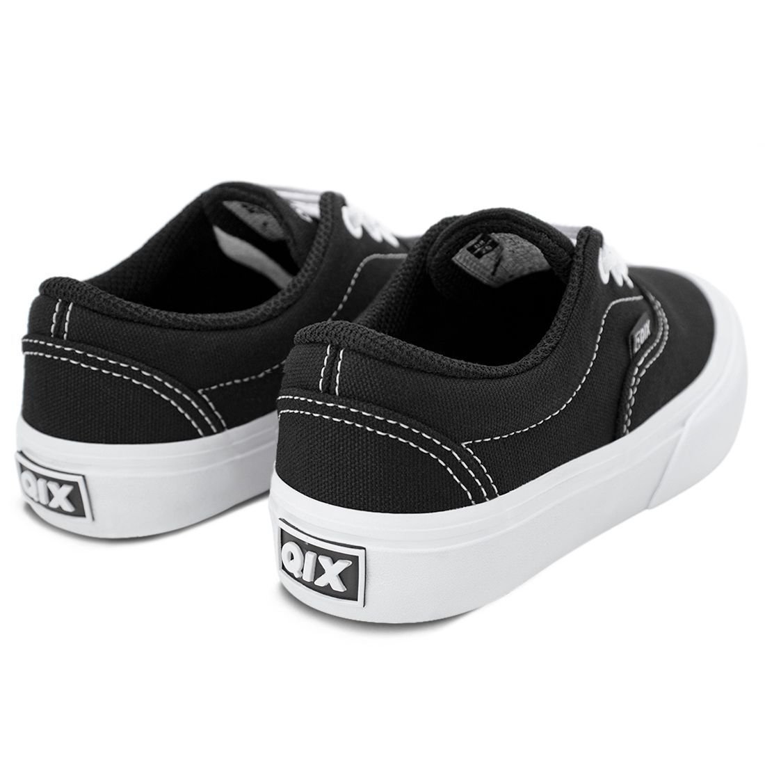 Tênis Qix Infantil Sunset Vulcanizado Unissex | Preto Branco Preto 4