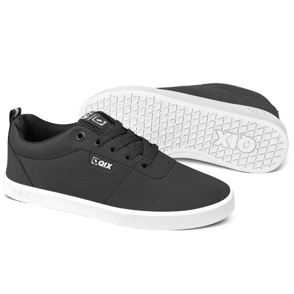 Tênis Qix Fly Unissex | Preto Branco Ekogoma Preto 2