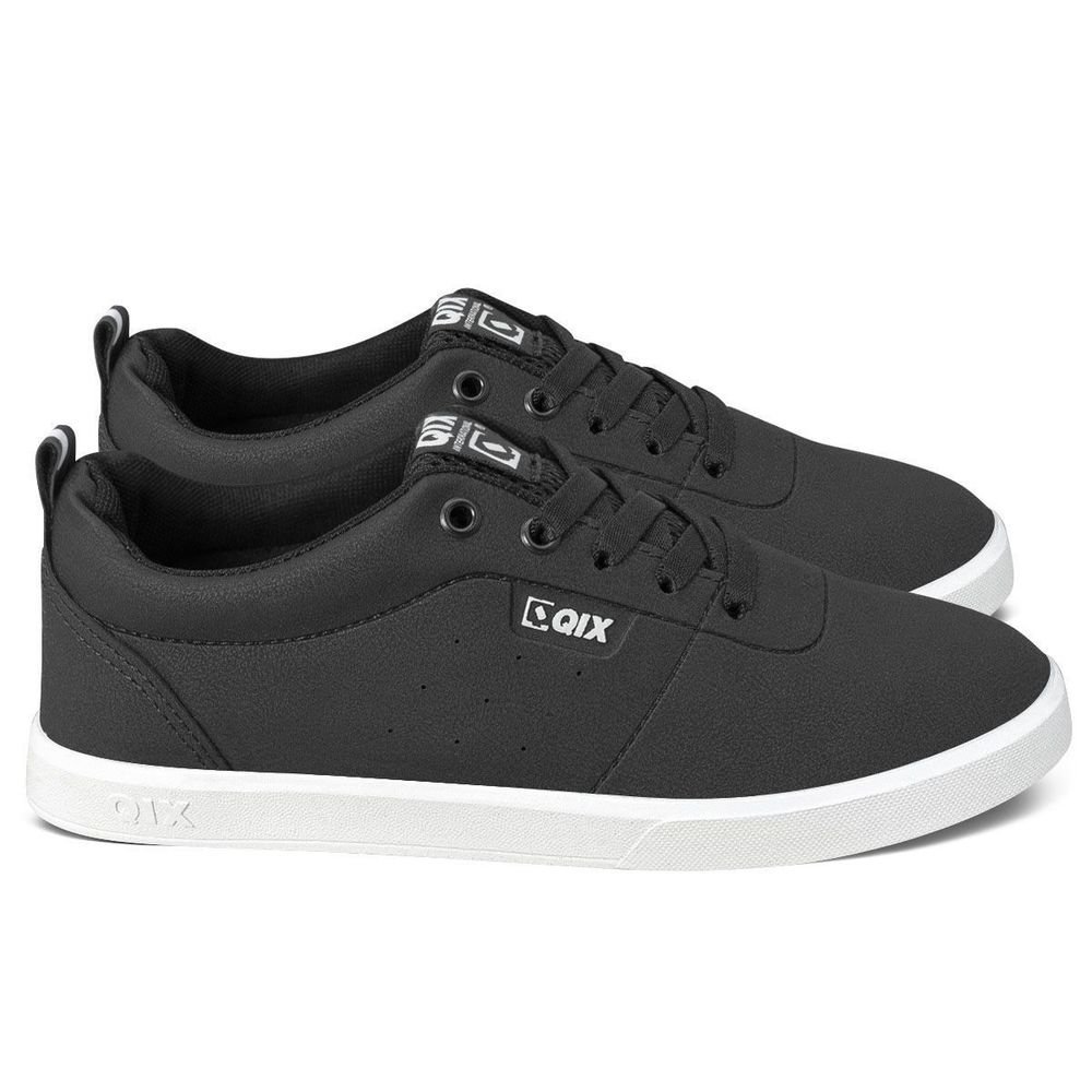 Tênis Qix Fly Unissex | Preto Branco Ekogoma Preto 3