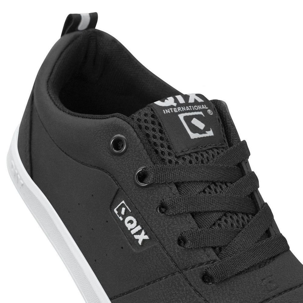 Tênis Qix Fly Unissex | Preto Branco Ekogoma Preto 6