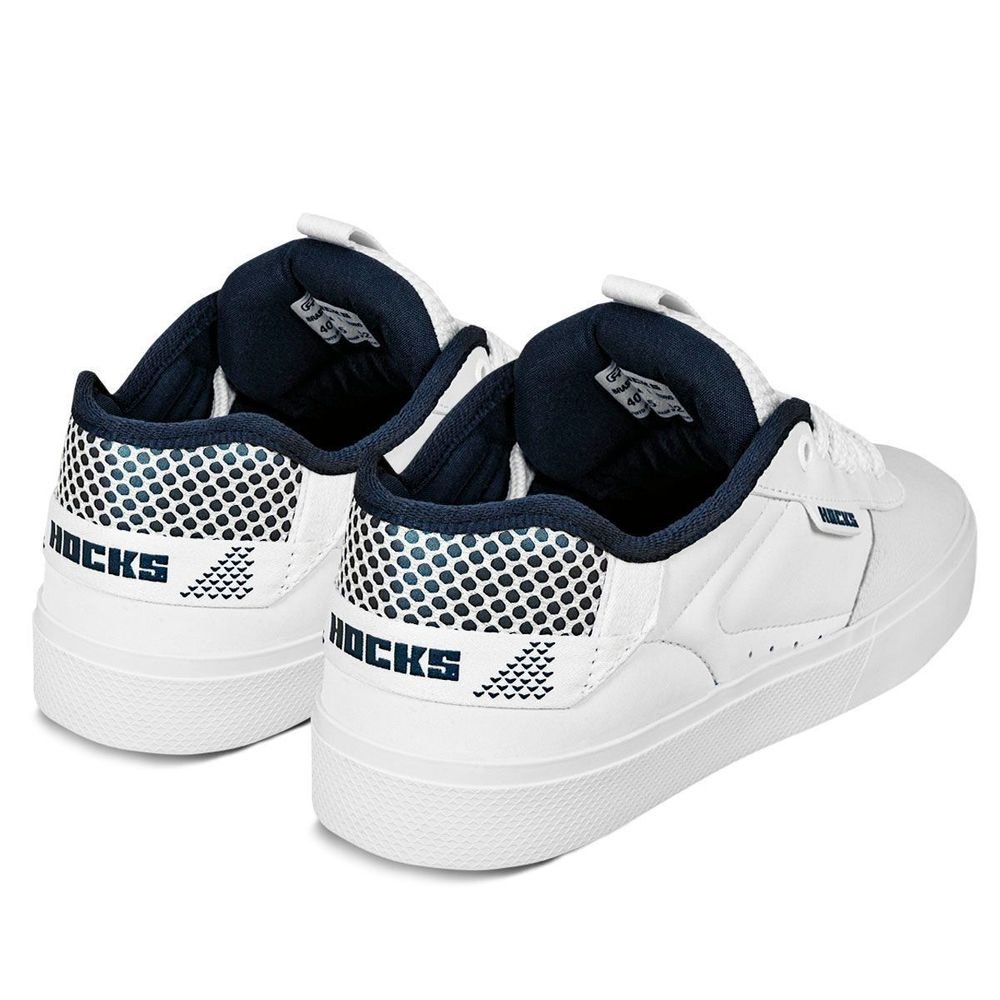 Tênis Hocks Flat Core Plus Safira Unissex | Branco Branco 4