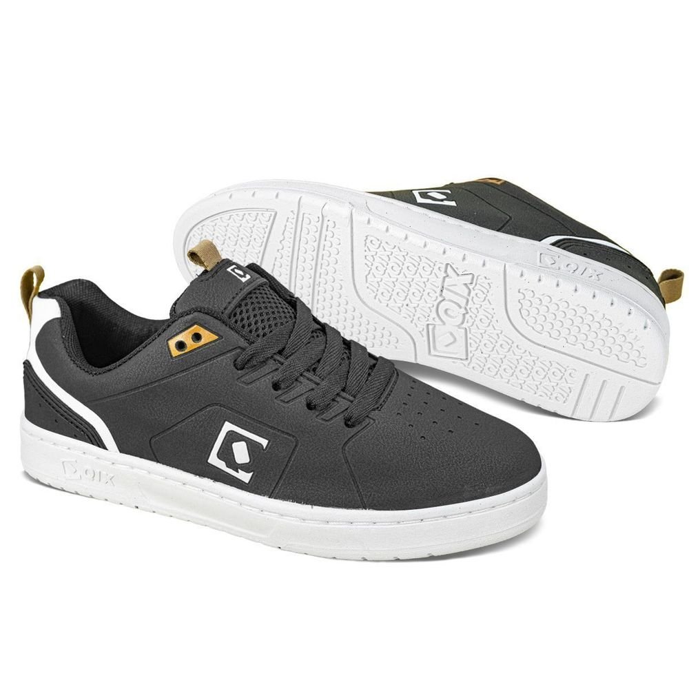 Tênis Qix Smash Unissex | Preto Branco Ekogoma Preto 2