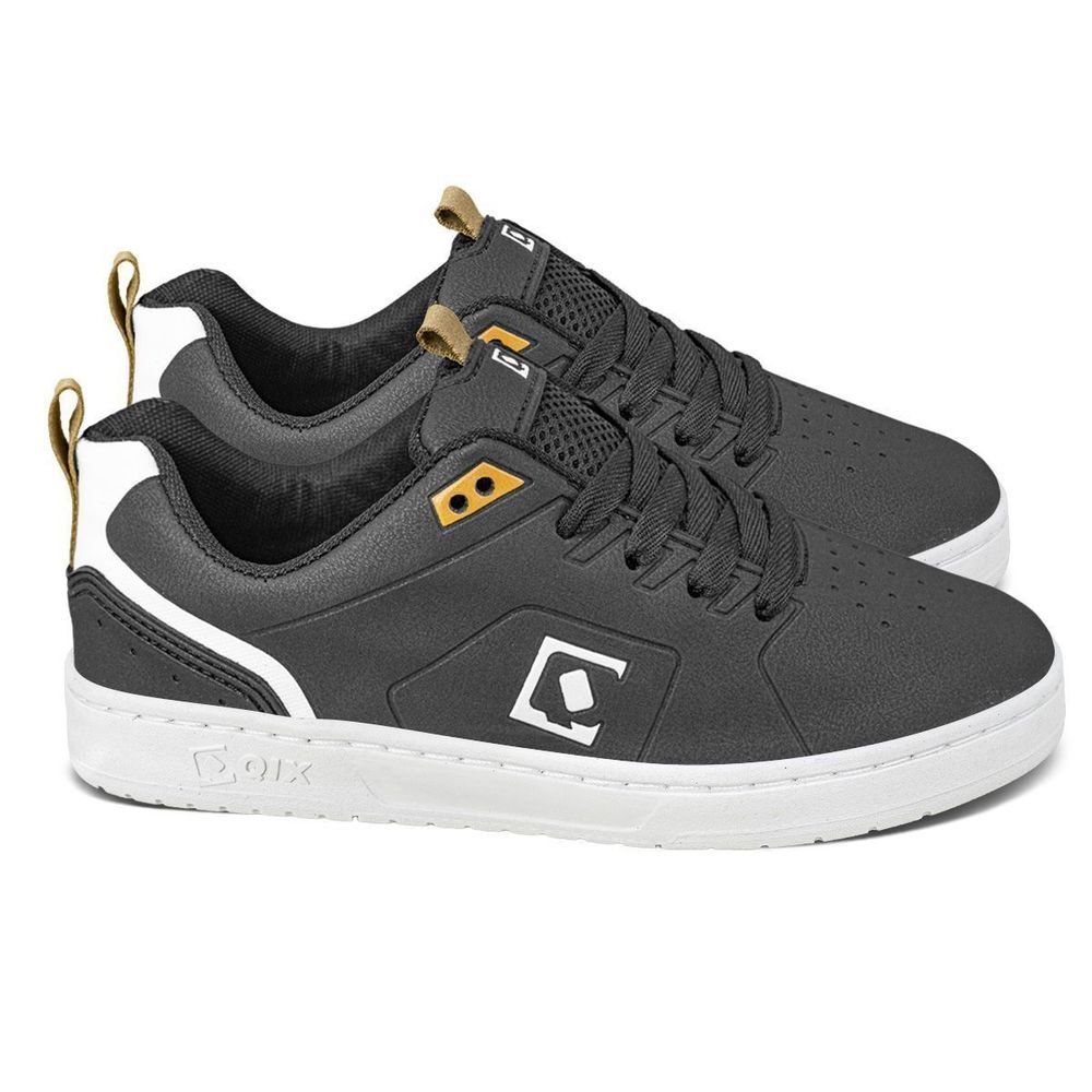 Tênis Qix Smash Unissex | Preto Branco Ekogoma Preto 3