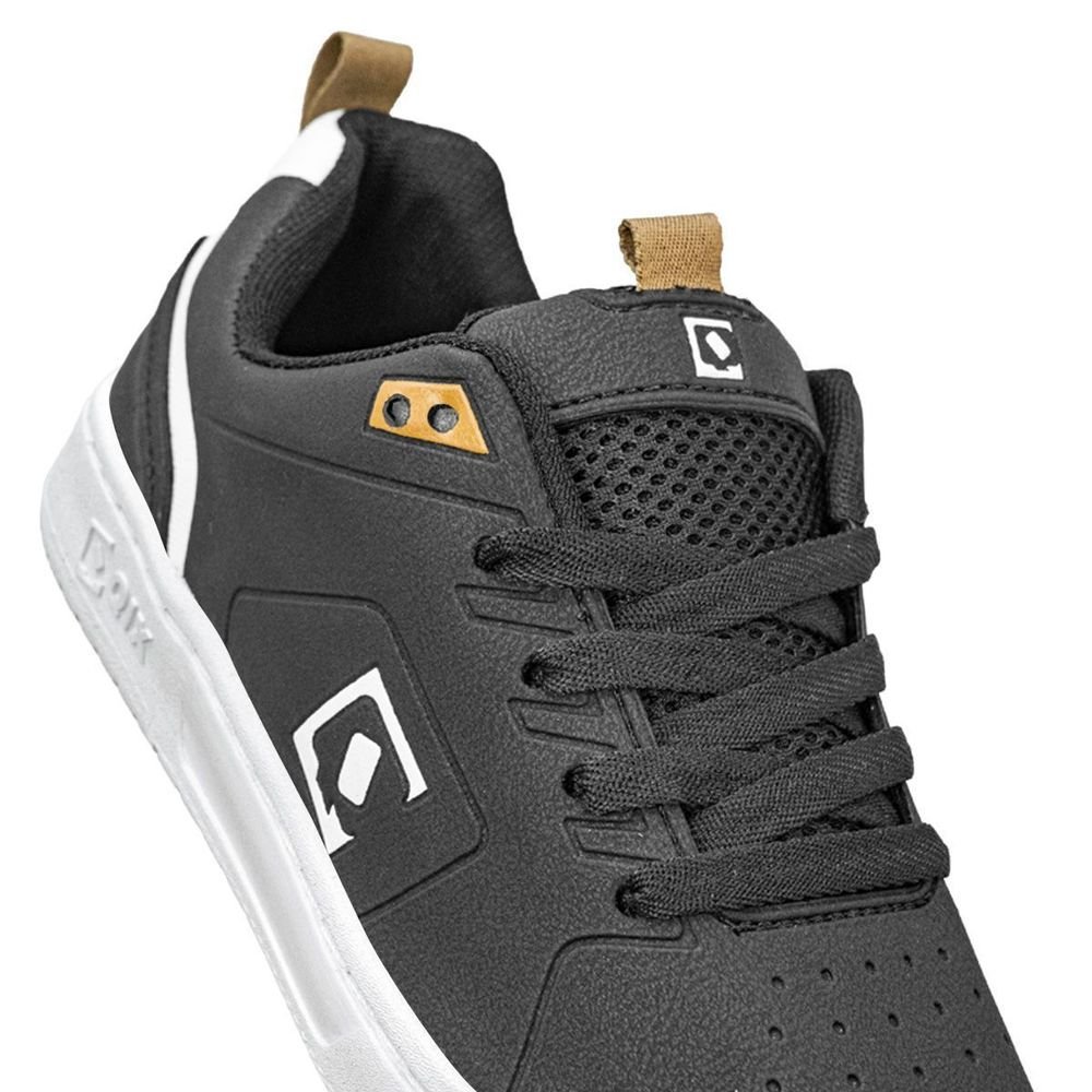 Tênis Qix Smash Unissex | Preto Branco Ekogoma Preto 6