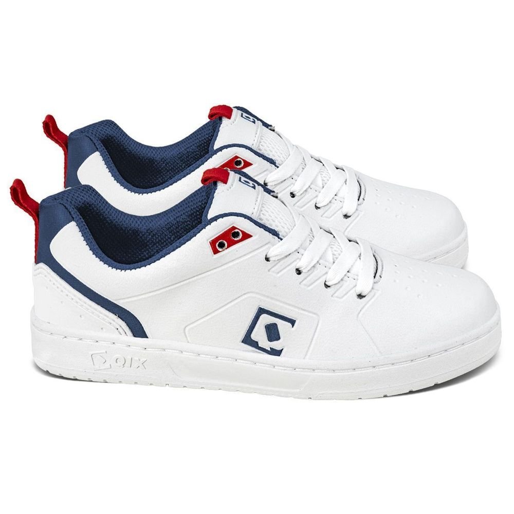 Tênis Qix Smash Unissex | Branco Marinho Ekogoma Branco 3