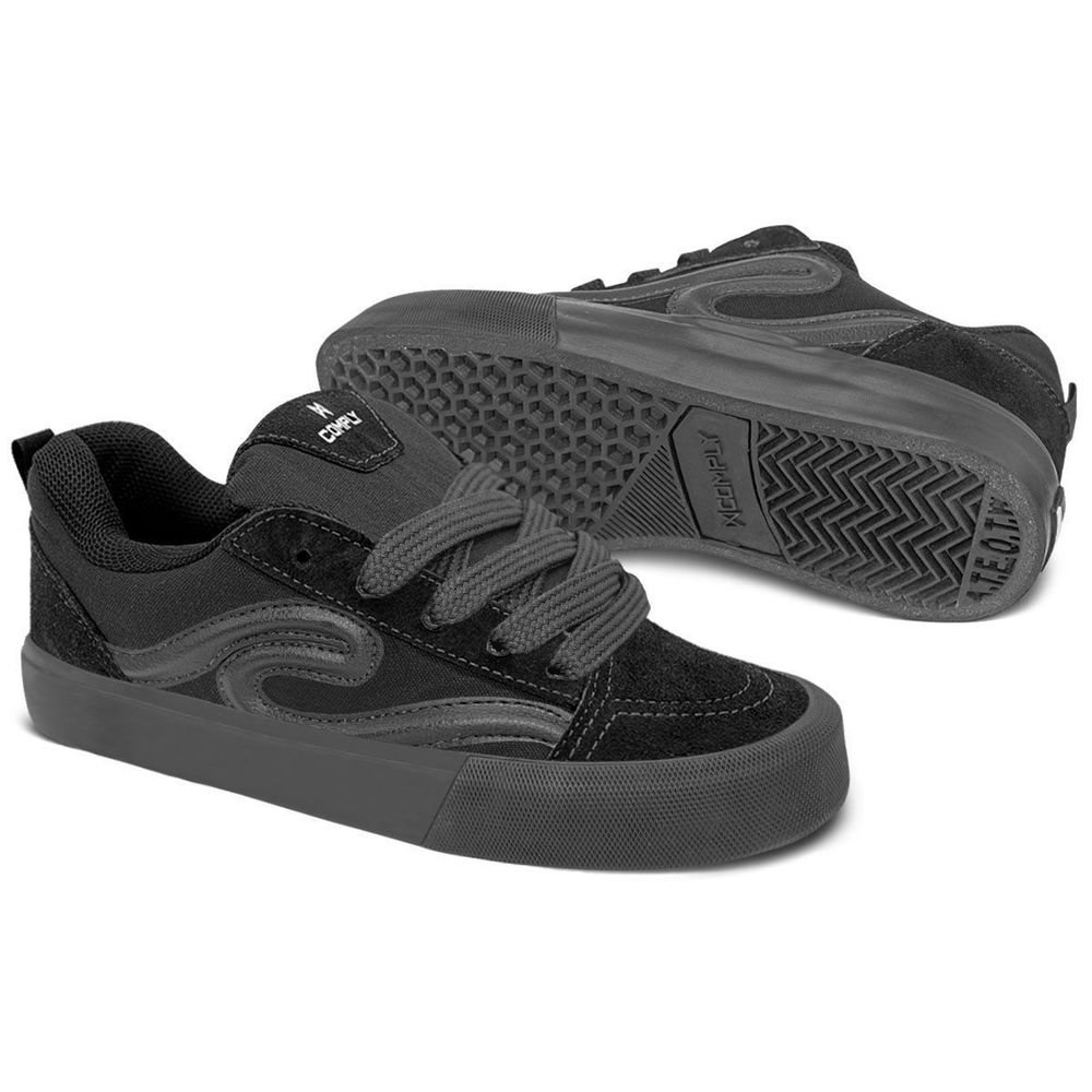 Tênis Comply Unissex Camurça Fat Lace Rogue All Black | Preto Preto 2