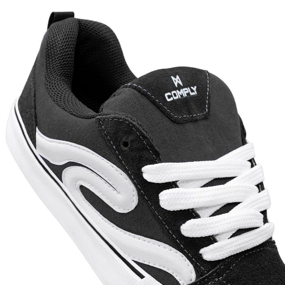 Tênis Comply Unissex Camurça Fat Lace Rogue | Preto Branco Preto 6