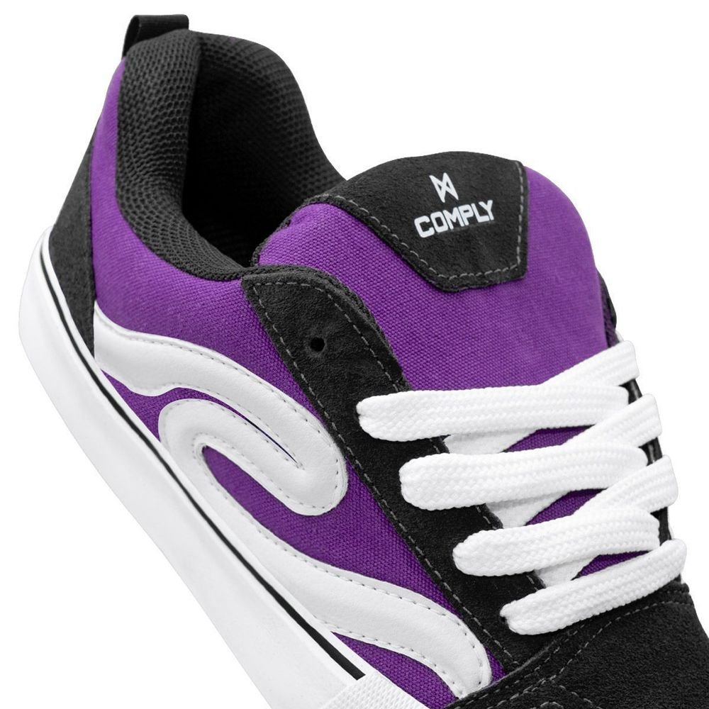 Tênis Comply Unissex Camurça Fat Lace Rogue | Preto Roxo Preto/Roxo 6