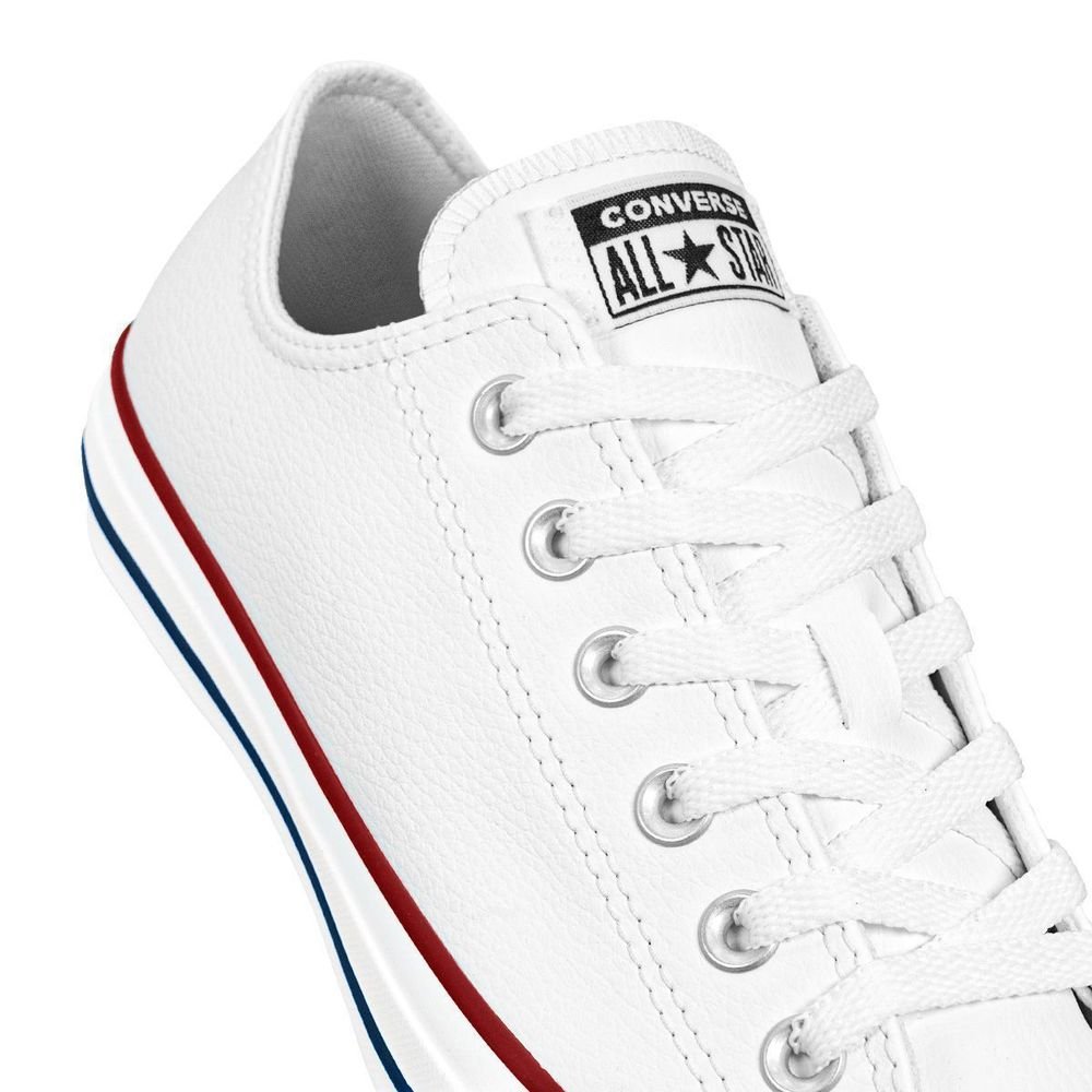 Tênis Converse Couro Unissex Cano Baixo Chuck Taylor All Star | Branco Branco 2