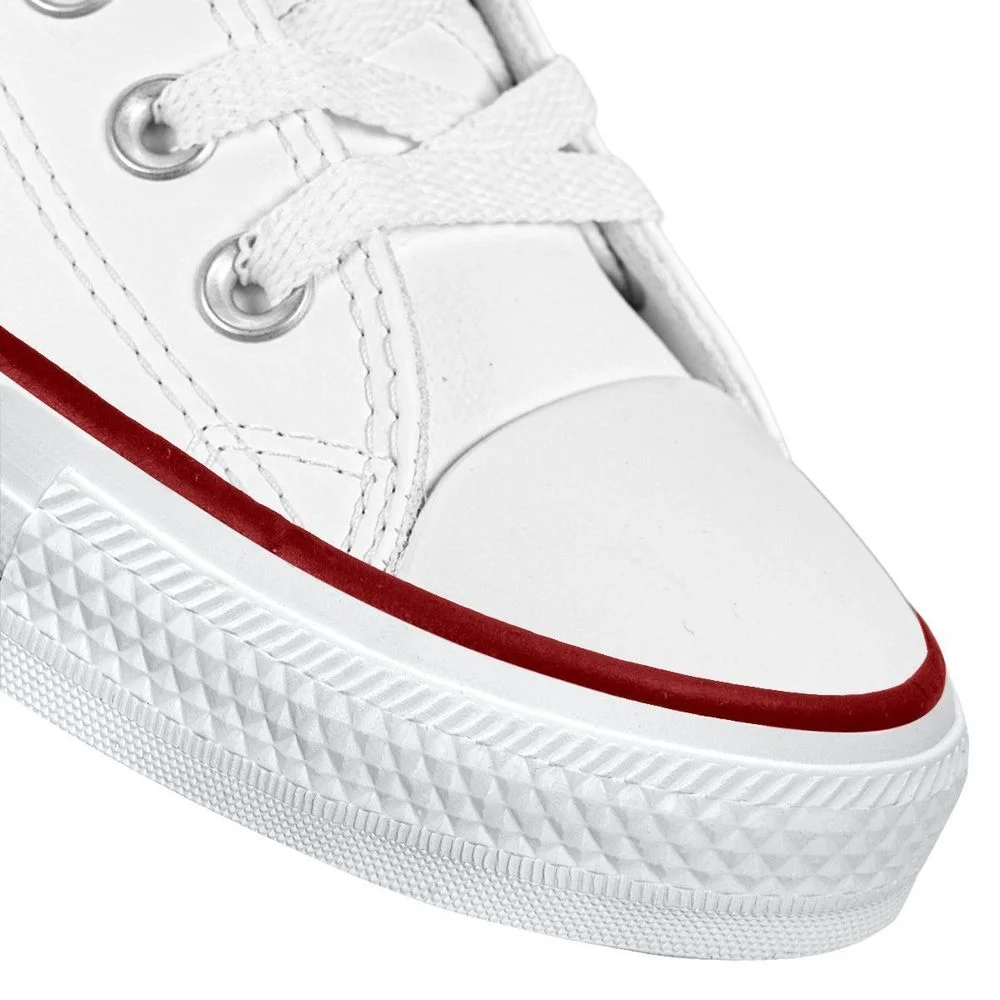 Tênis Converse Couro Unissex Cano Baixo Chuck Taylor All Star | Branco Branco 3