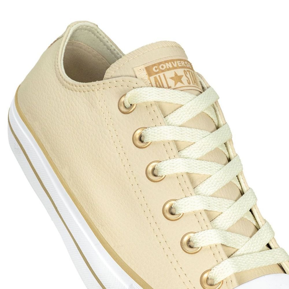 Tênis Converse Couro Unissex Chuck Taylor All Star | Nude Bege Bege 5