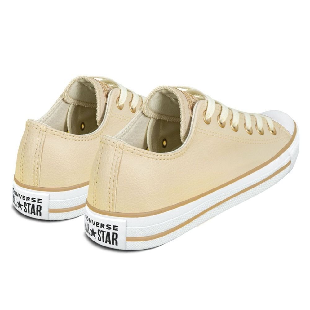 Tênis Converse Chuck Taylor All Star Couro Unissex | Nude Bege Bege 4