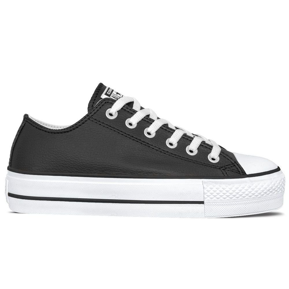 Tênis Converse Chuck Taylor All Star Lift Couro Unissex | Preto Branco