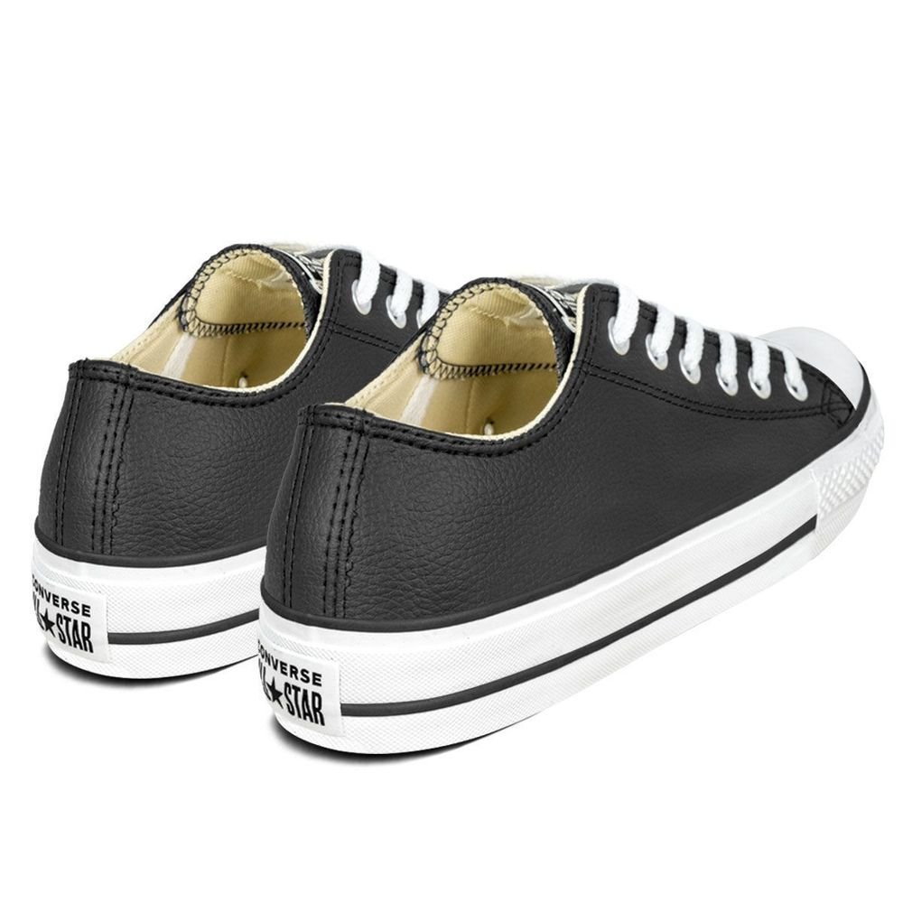 Tênis Converse Couro Unissex Lift All Star | Preto Branco Preto 4