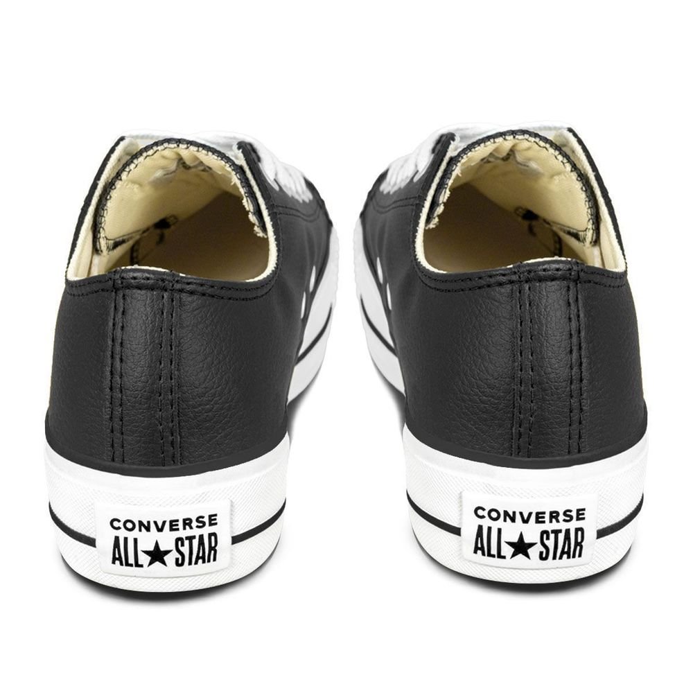 Tênis Converse Couro Unissex Lift All Star | Preto Branco Preto 5
