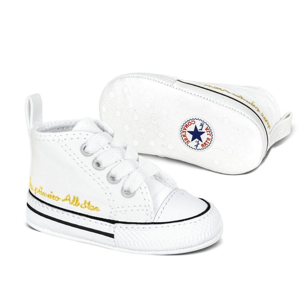 Tênis Converse Infantil Lona Chuck Taylor My First All Star |  Branco Branco 2