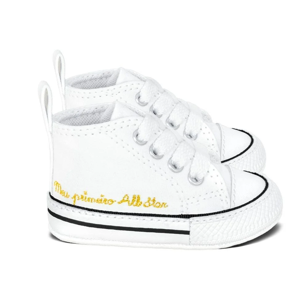 Tênis Converse Infantil Lona Chuck Taylor My First All Star |  Branco Branco 3