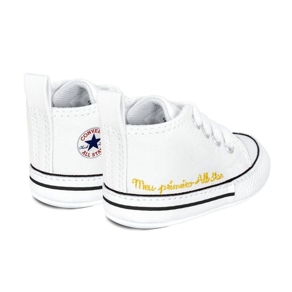 Tênis Converse Infantil Lona Chuck Taylor My First All Star |  Branco Branco 4