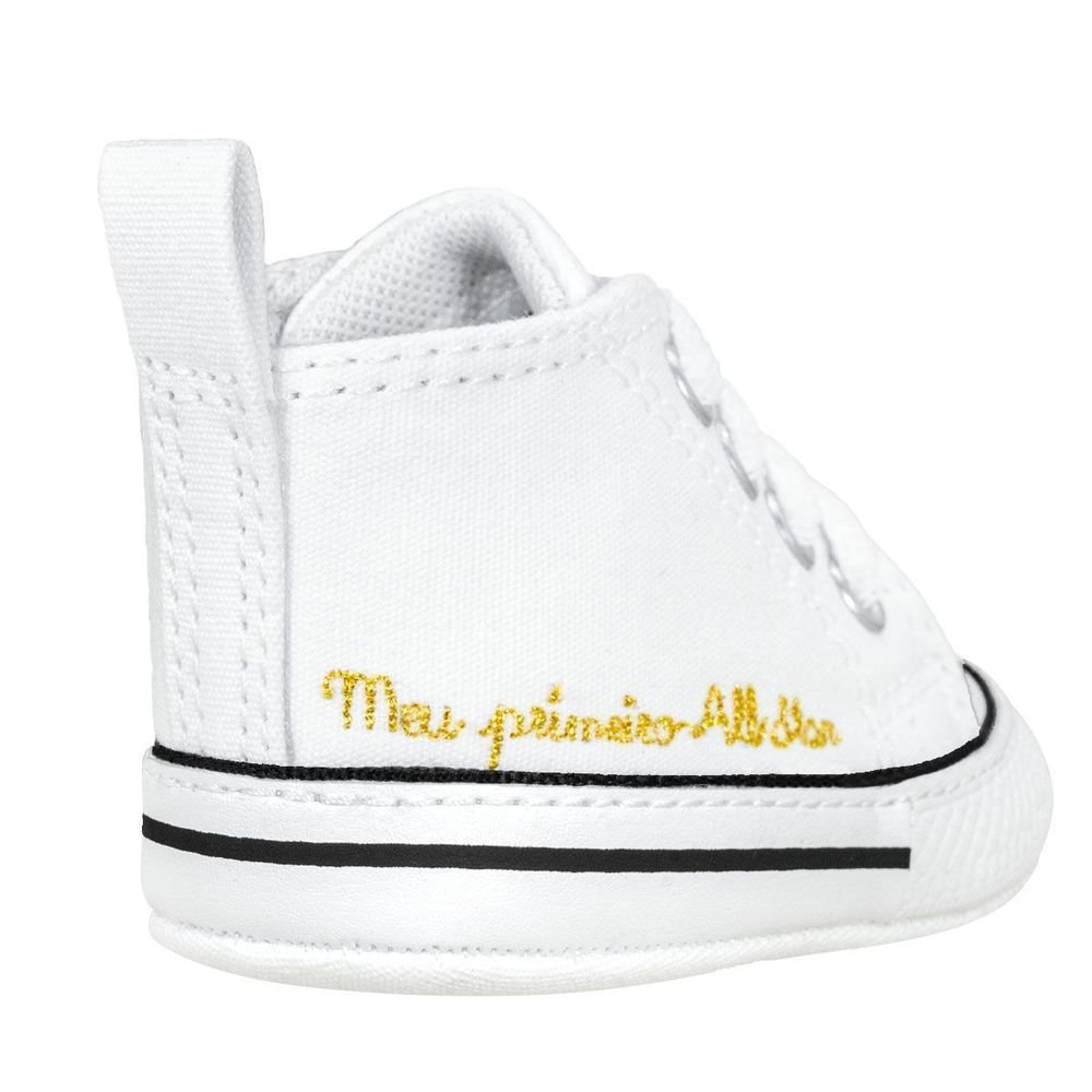 Tênis Converse Infantil Lona Chuck Taylor My First All Star |  Branco Branco 8