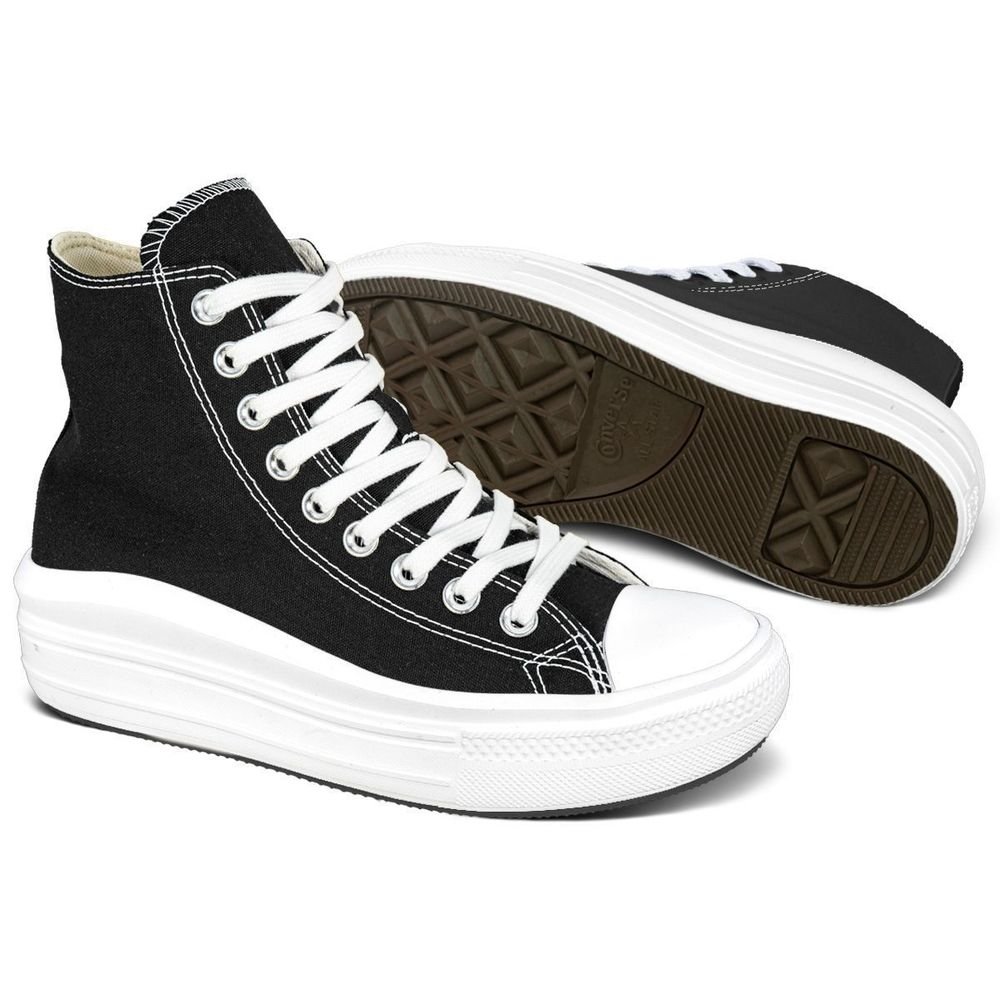 Tênis Converse Chuck Taylor All Star Move Cano Alto Unissex | Preto Preto 2