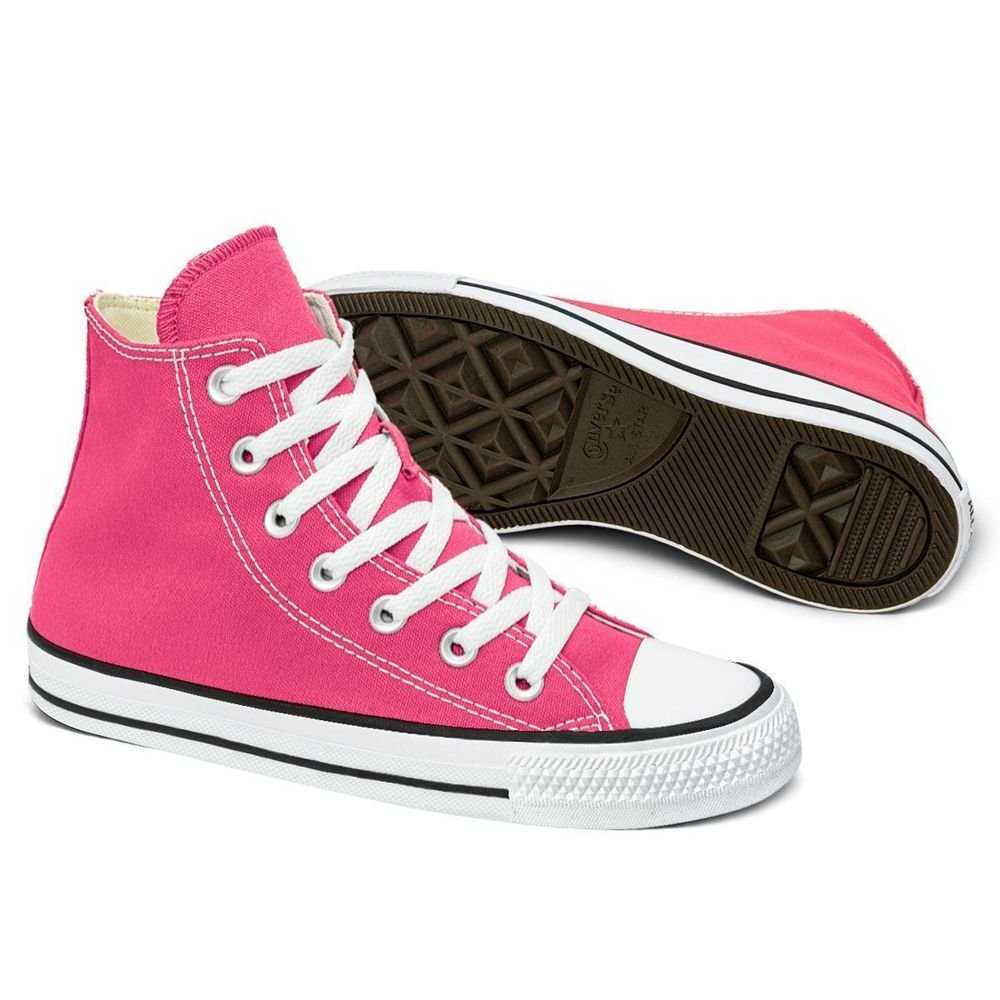 Tênis Converse Lona Unissex Cano Alto Chuck Taylor All Star | Rosa Rosa 2