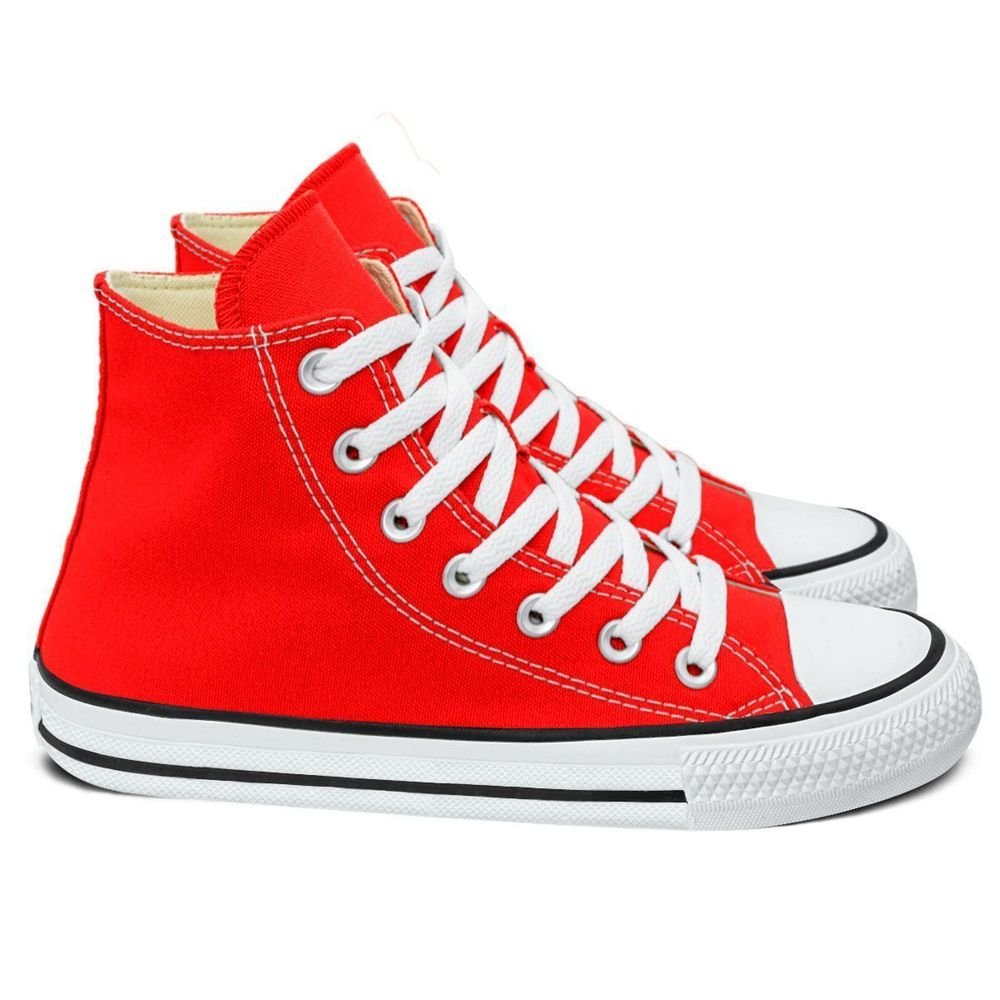 Tênis Converse Lona Unissex Cano Alto Chuck Taylor All Star | Vermelho Vermelho 3