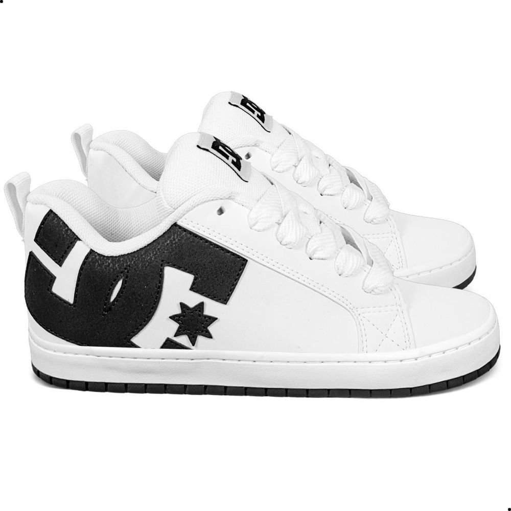 Tênis DC Shoes New Court Graffik SD Unissex | Branco Preto Branco 3