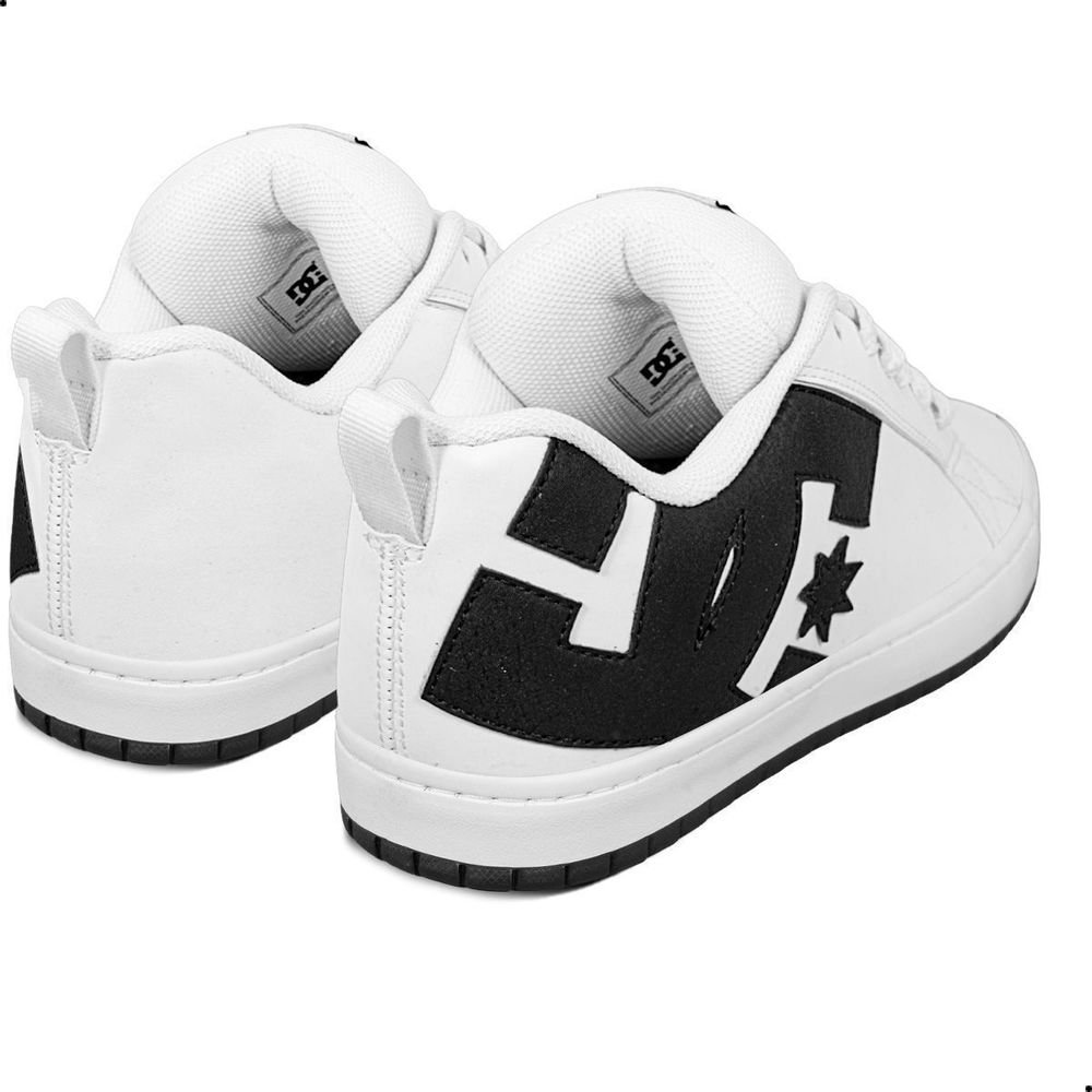 Tênis DC Shoes New Court Graffik SD Unissex | Branco Preto Branco 4