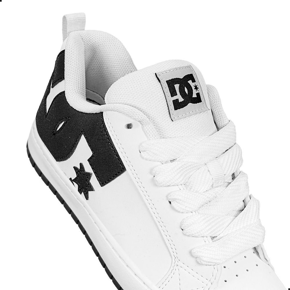 Tênis DC Shoes New Court Graffik SD Unissex | Branco Preto Branco 6