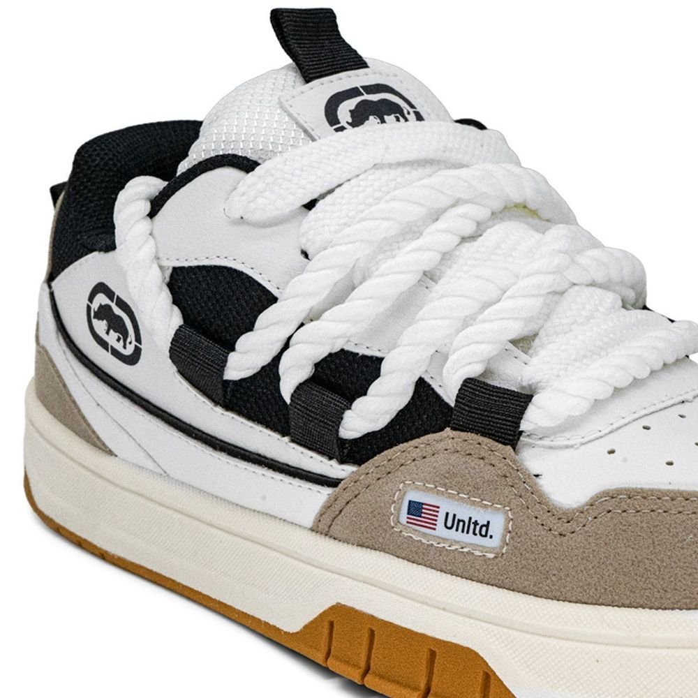 Tênis Ecko Memphis 708ECK Unissex | Branco Preto Aveia Branco 5