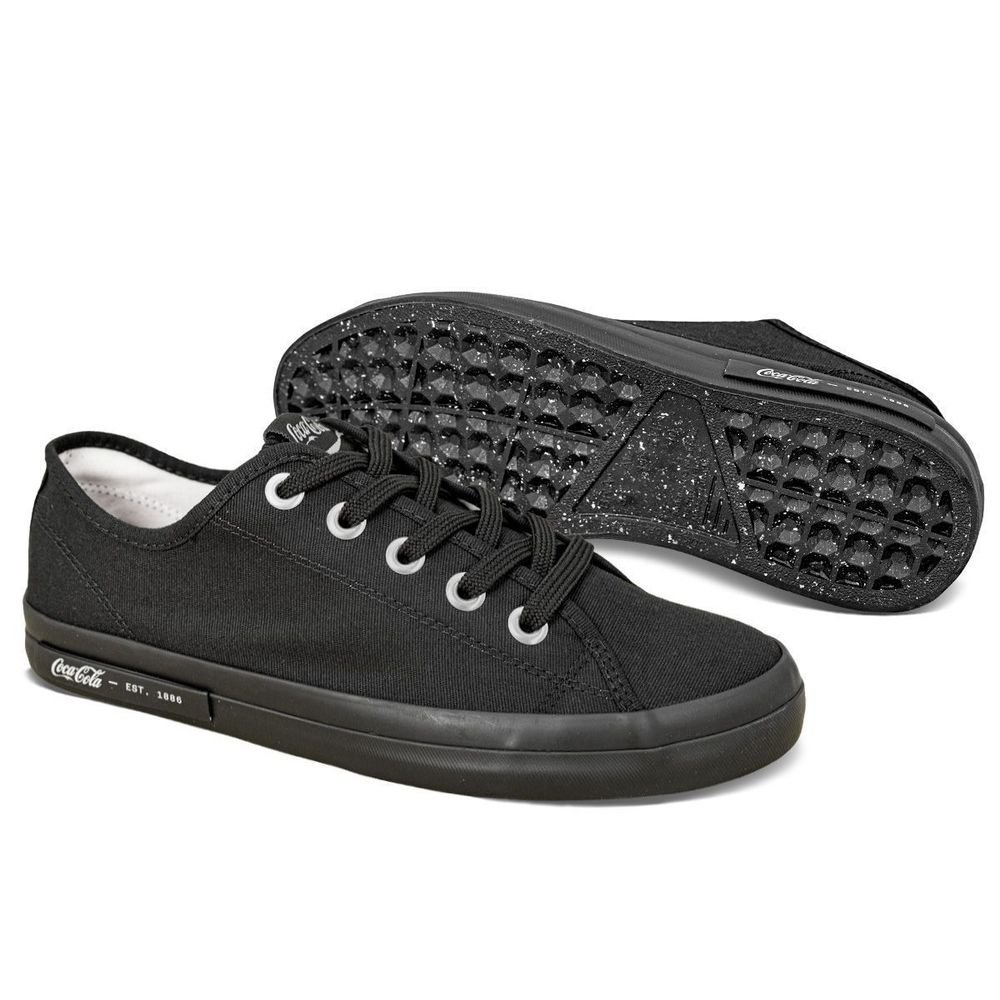 Tênis Coca Cola Plaza Canvas All Black Unissex | Preto Preto 2