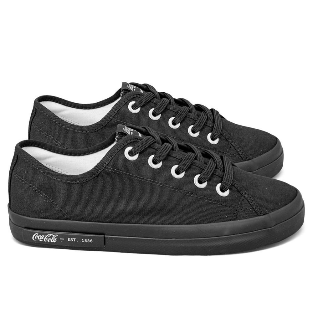 Tênis Coca Cola Plaza Canvas All Black Unissex | Preto Preto 3