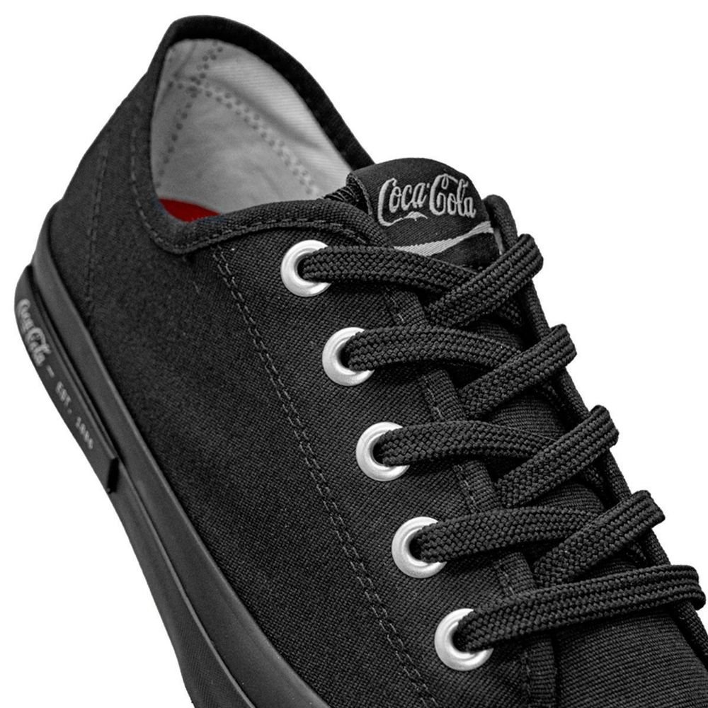 Tênis Coca Cola Plaza Canvas All Black Unissex | Preto Preto 6