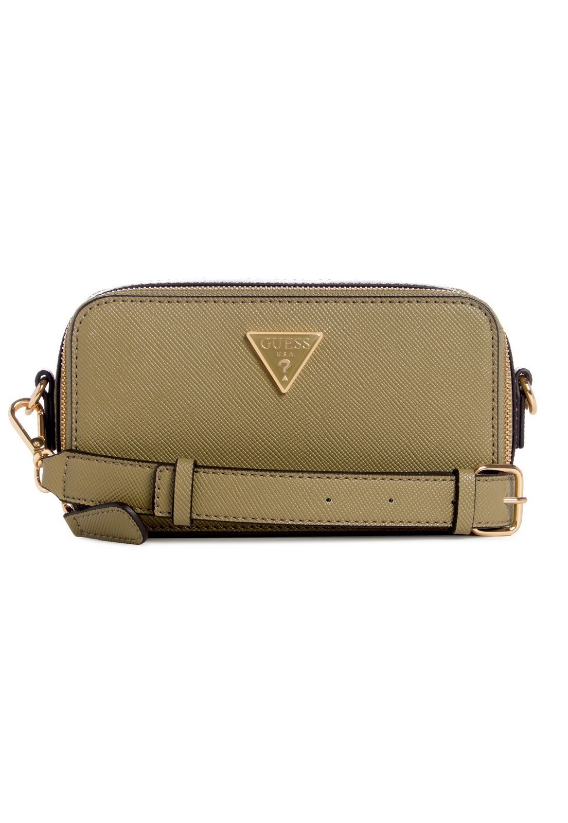 Bolsa Breana Double Zip Crossbody Mini Guess