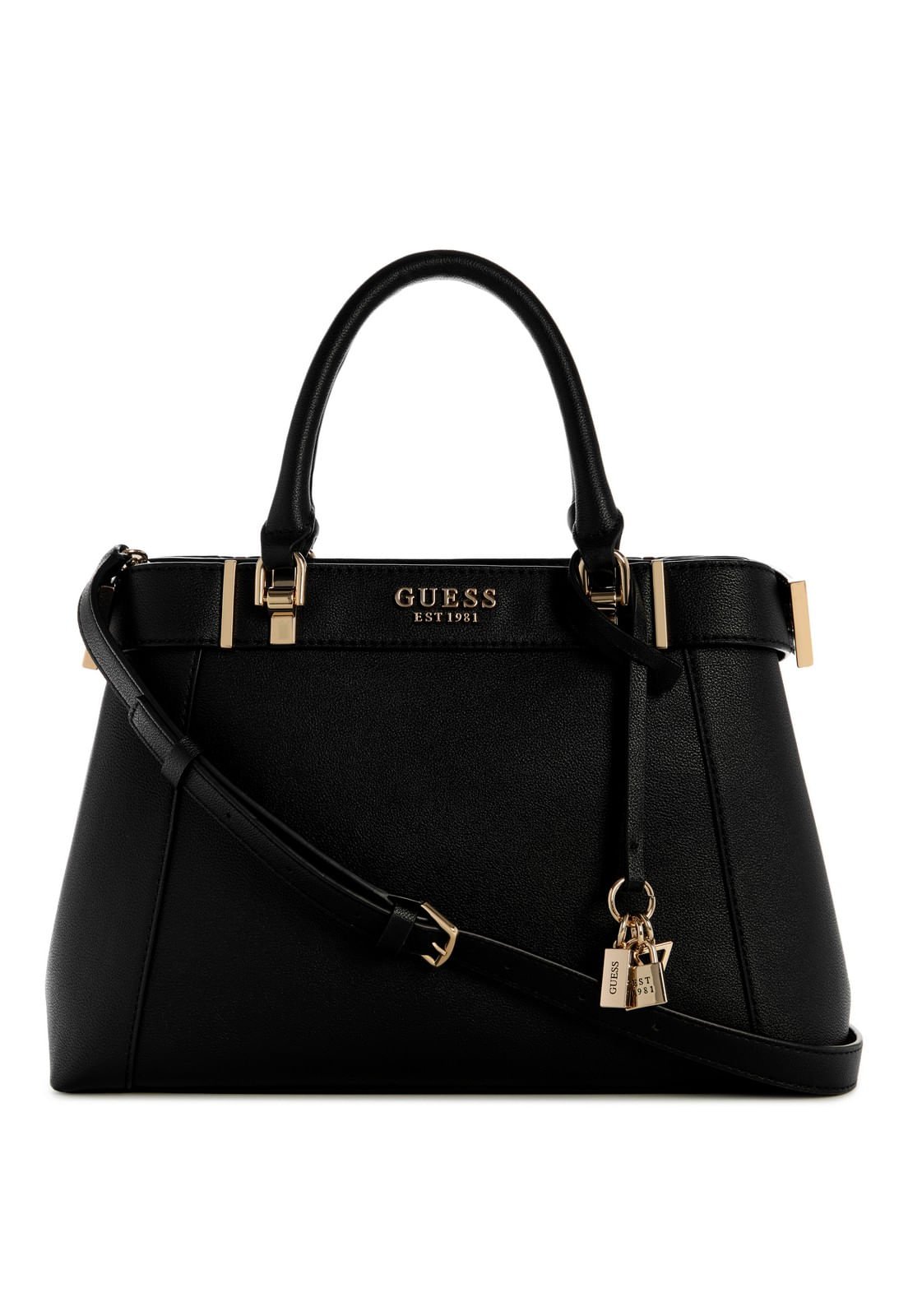 Bolsa Anadela 3 Compartimento Satchel Preto Preto 1