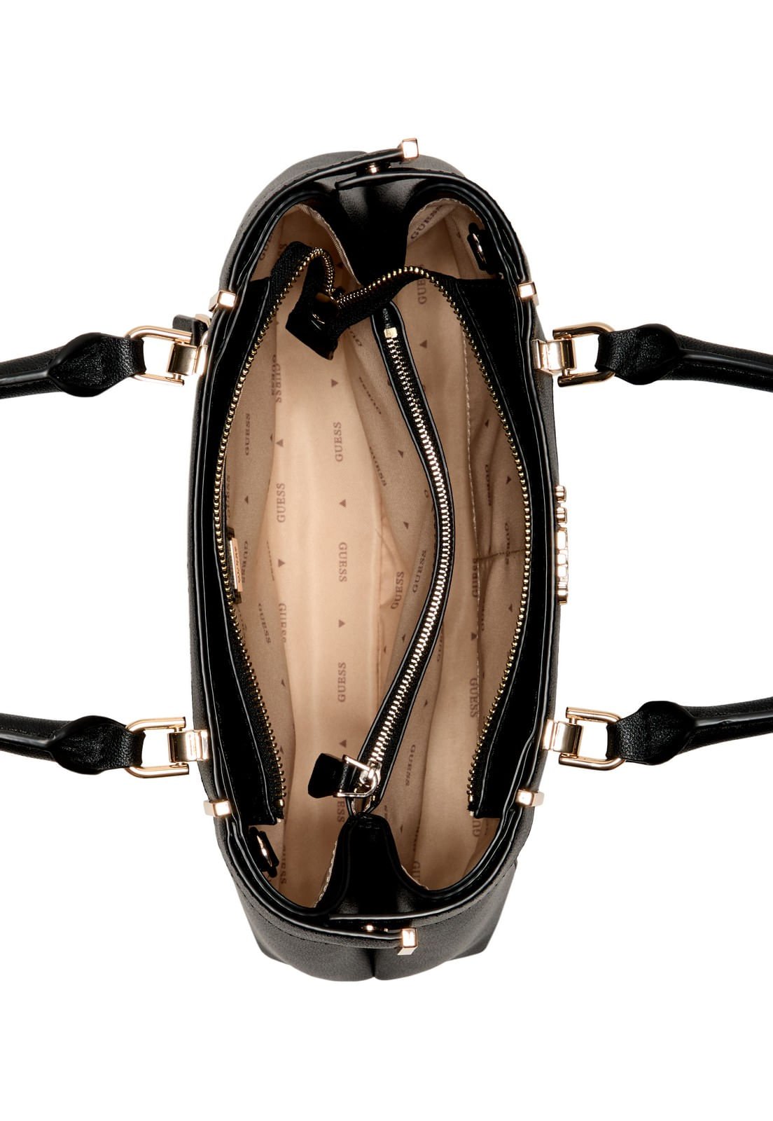 Bolsa Anadela 3 Compartimento Satchel Preto Preto 4