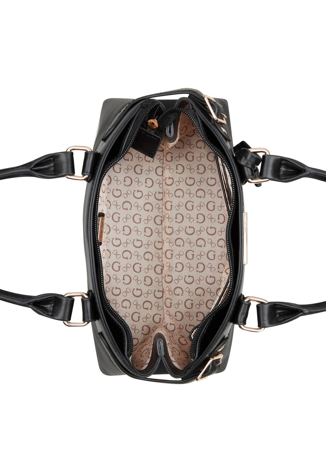 Bolsa Guess Hayworth Small Satchel Preto Preto 4
