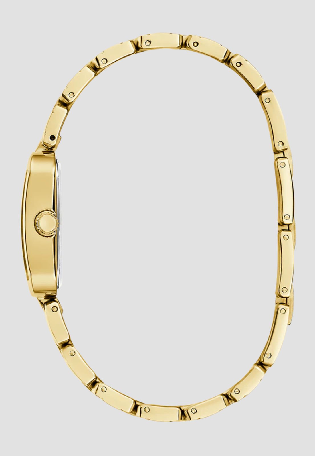 Relógio Retangular Aço Cristal Dourado Dourado 5