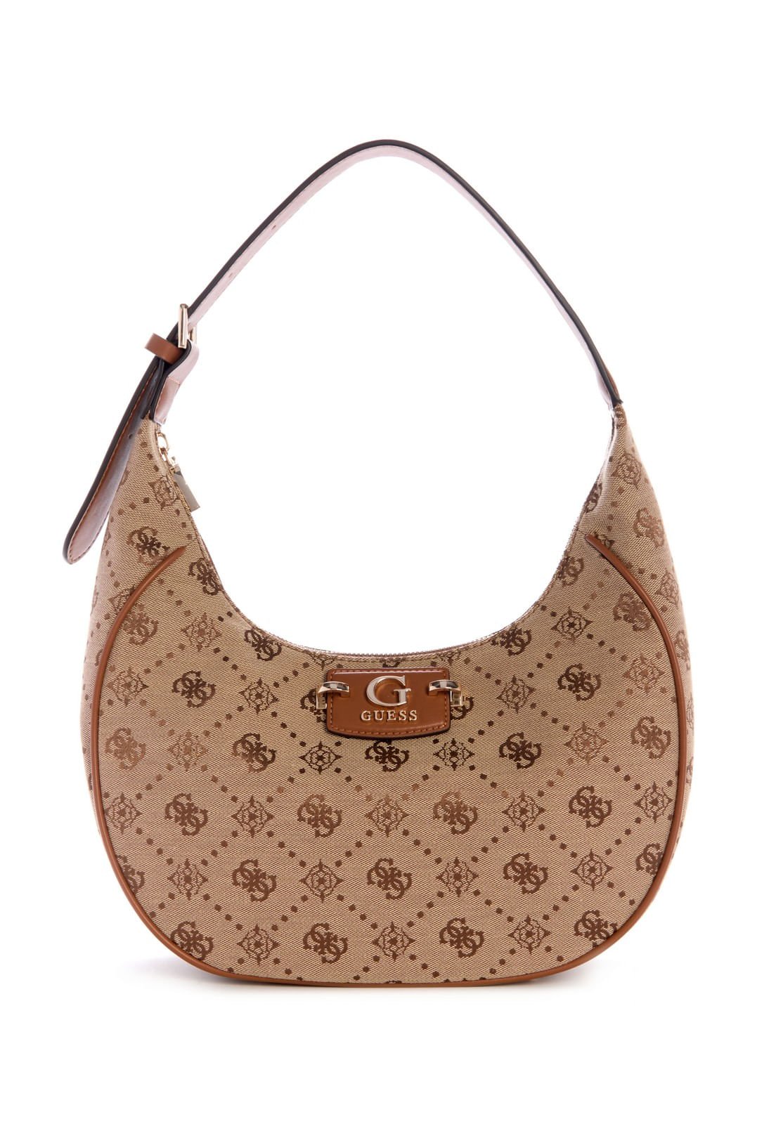 Guess Neda 4g Peony Logo Small Top Zip Shoulder Bag in Metallic