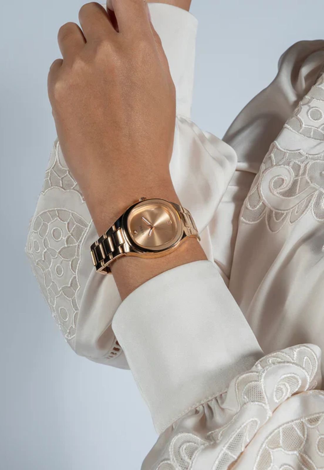 Relógio Quadrado Aço Rosé Rosé 2