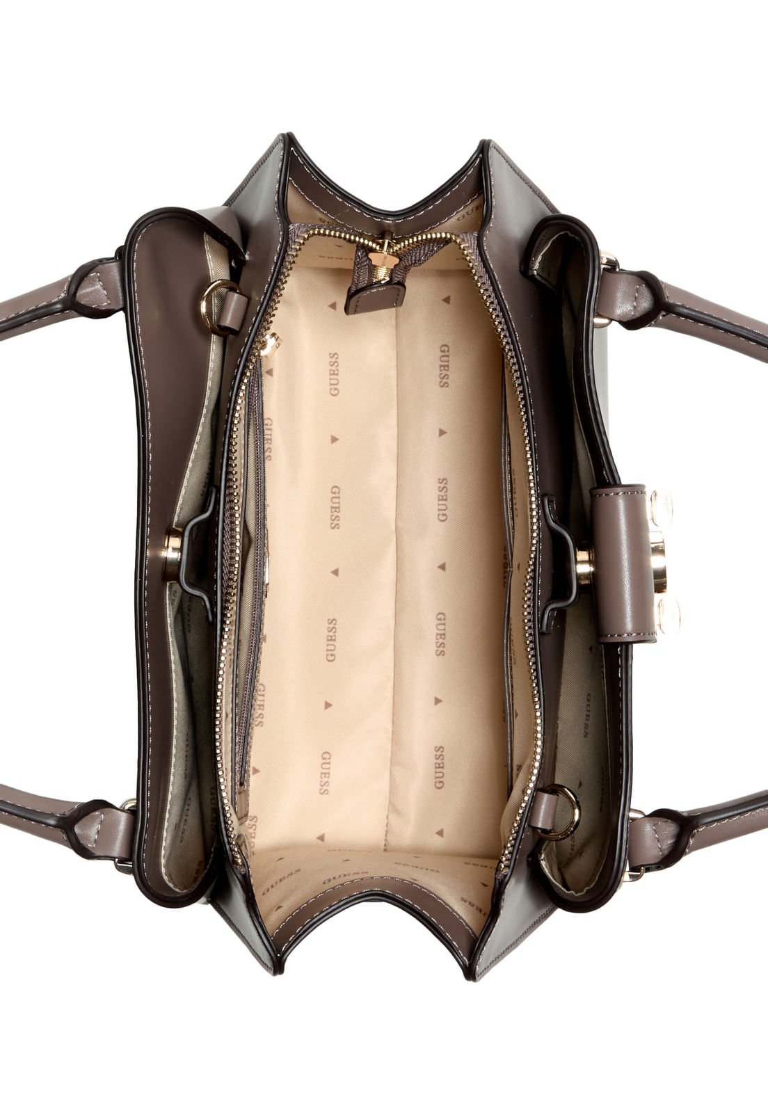 Bolsa Jane Small Satchel Bege Marrom 4